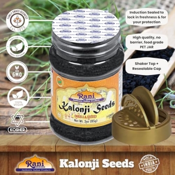 Rani Kalonji Seeds - Natural, Vegan, Gluten-Friendly, 3oz Jar