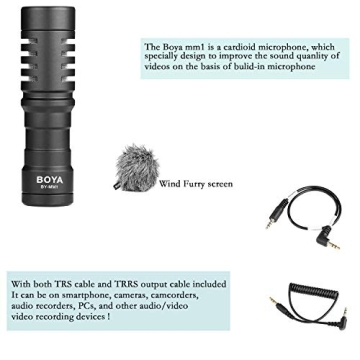 Boya MM1 Universal Camera Microphone with Shock Mount