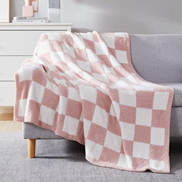 WRENSONGE Checkered Throw Blanket - Premium Cozy Warm Throw for Couch & Home