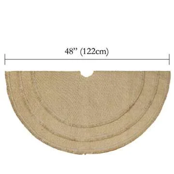 Ivenf Christmas Tree Skirt, 48 inches Natural Burlap Jute Plain with Tassels, Rustic Xmas Holiday Decoration…