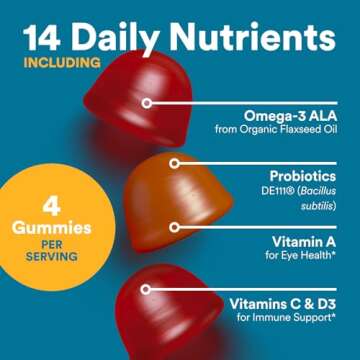 SmartyPants Multivitamin for Men, Organic Gummies: Probiotics, CoQ10, Methylfolate, Omega 3 (ALA), Vitamin D3, C, Vitamin B12, B6, A, K & Zinc for Immune Support, Biotin, 120 Gummies (30 Day Supply)