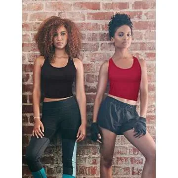 Boao 3 Pieces Crop Tops for Women, Workout Tops Basic Cropped Tank Tops Sleeveless Racerback Sports Gym Crop Tank for Teen Girls (Black, Dark Grey, Red, Small)