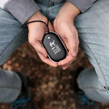 Survival Frog Rechargeable Hand Warmer - 5200 mAh USB Power Bank & Charger for iPhone & Android - Double Sided Electric Hand Warmer - Great for Camping, Outdoors - Gifts for Women, Men (1 Pack, Black)