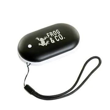 Survival Frog Rechargeable Hand Warmer - 5200 mAh USB Power Bank & Charger for iPhone & Android - Double Sided Electric Hand Warmer - Great for Camping, Outdoors - Gifts for Women, Men (1 Pack, Black)
