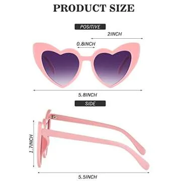 Flutesan 15 Pairs Heart Sunglasses for Bachelorette Parties and Weddings