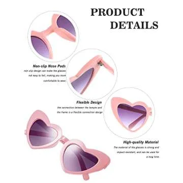 Flutesan Heart Sunglasses - 15 Pairs for Bachelorette Parties
