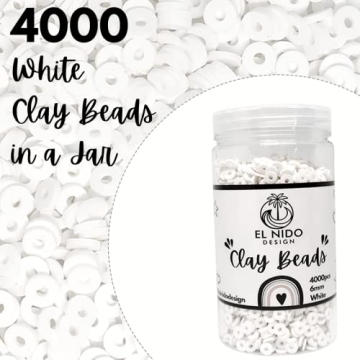 4000 White Clay Beads for Effortless DIY Jewelry Making