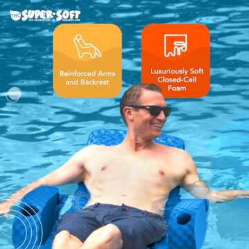 TRC Recreation Baja Chair Foam Float - Portable Lounger with Cup Holders