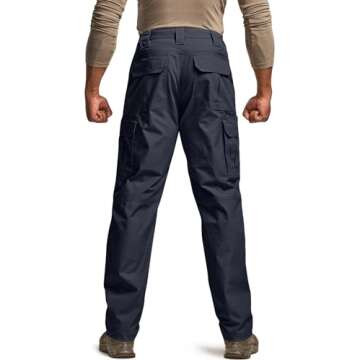 CQR Men's Tactical Pants - Water Resistant Cargo Pants for All Activities