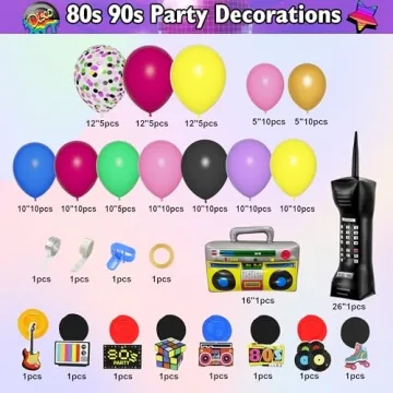 Amandir 80s 90s Party Decorations Kit for Nostalgic Celebrations