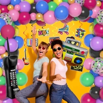 Amandir 80s 90s Party Decorations Kit for Nostalgic Celebrations