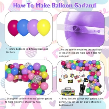 Amandir 80s 90s Party Decorations Kit for Nostalgic Celebrations