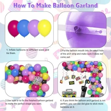 Amandir 80s 90s Party Decorations Kit for Nostalgic Celebrations