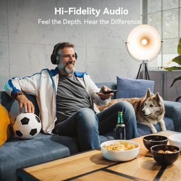 Comfortable Wireless Headphones for TV Watching - Easy Setup and Long Battery Life