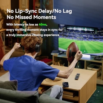 Wireless TV Headphones with Transmitter Base for All Ages