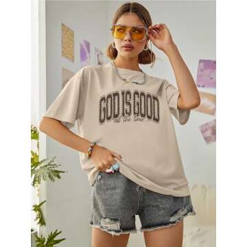 God Is Good Oversized Christian Shirt for Women