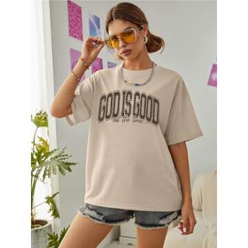 God Is Good Oversized Christian Shirt for Women