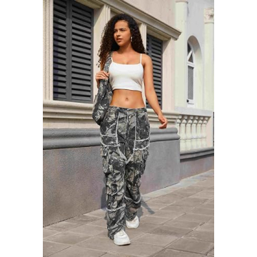 KGYA Camo Cargo Pants for Men and Women, Streetwear Style