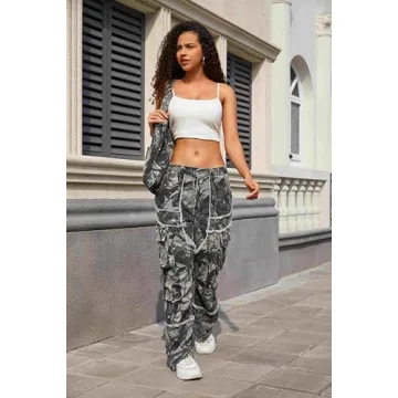 KGYA Camo Cargo Pants for Men and Women, Streetwear Style