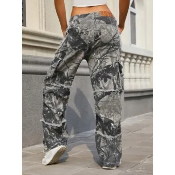 KGYA Camo Cargo Pants for Men and Women, Streetwear Style