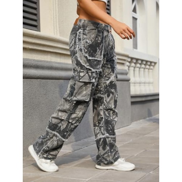 KGYA Camo Cargo Pants for Men and Women, Streetwear Style