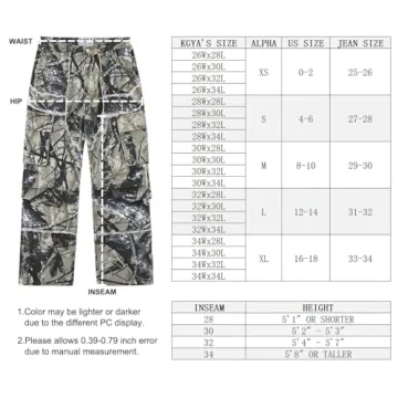 KGYA Camo Cargo Pants for Men and Women, Streetwear Style