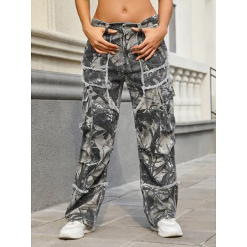 KGYA Camo Cargo Pants for Men and Women, Streetwear Style