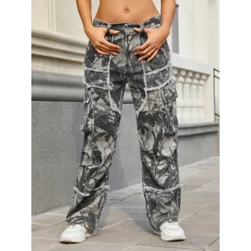 KGYA Camo Cargo Pants for Men and Women, Streetwear Style