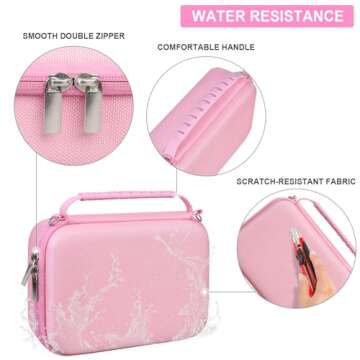 Supmay Hard Travel Case for Sony ZV-1F / ZV-1 / ZV-1 II Digital Camera, Protective Cases Bag Fits Vlogger Accessory Kit Tripod and Microphone, Extra Zipper Pocket fit Battery Charger, Pink