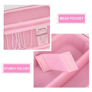 Supmay Hard Travel Case for Sony ZV-1F / ZV-1 / ZV-1 II Digital Camera, Protective Cases Bag Fits Vlogger Accessory Kit Tripod and Microphone, Extra Zipper Pocket fit Battery Charger, Pink