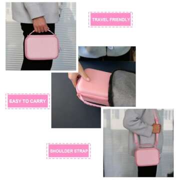 Supmay Hard Travel Case for Sony ZV-1F / ZV-1 / ZV-1 II Digital Camera, Protective Cases Bag Fits Vlogger Accessory Kit Tripod and Microphone, Extra Zipper Pocket fit Battery Charger, Pink