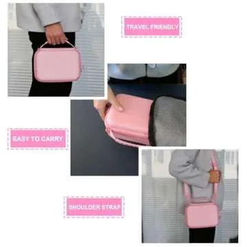 Supmay Hard Travel Case for Sony ZV-1F / ZV-1 / ZV-1 II Digital Camera, Protective Cases Bag Fits Vlogger Accessory Kit Tripod and Microphone, Extra Zipper Pocket fit Battery Charger, Pink