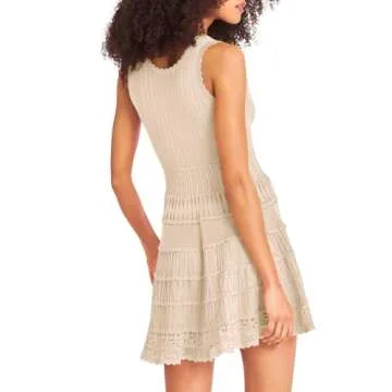 Fisoew Women's Summer Mini Dresses with Crochet Hem