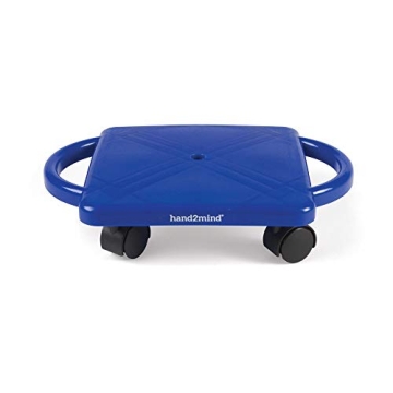 hand2mind Blue Indoor Scooter Board with Handles, Floor Scooter, Sit Down Scooter, Gym Activities fo...