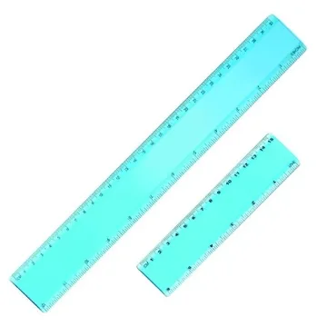 Colorful Green Plastic Ruler Measuring Tool Set for Crafts and School