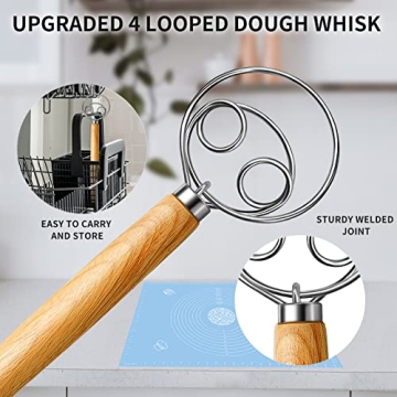 TEEVEA Danish Dough Whisk for Effortless Mixing