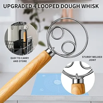 TEEVEA Danish Dough Whisk for Effortless Mixing