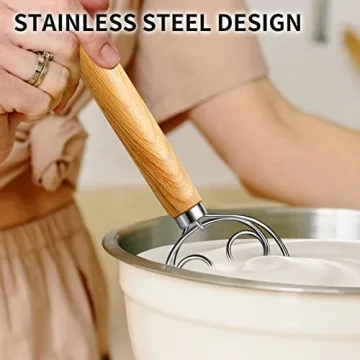 TEEVEA Danish Dough Whisk for Effortless Mixing