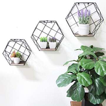 Admired By Nature 3pcs Hanging Shelves - Stylish Wall Storage & Display