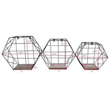 Admired By Nature 3pcs Stylish Geometric Wall Shelves