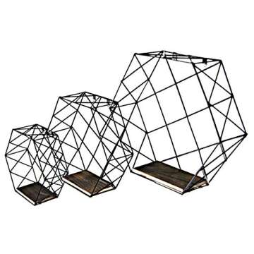Admired By Nature 3pcs Stylish Geometric Wall Shelves