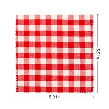 60pcs Buffalo Plaid Fabric, Christmas Cotton Fabric, 6 Styles Xmas Quilting Fabric Squares for Sewing Patchwork DIY Homemade Crafts (5.9 inches)
