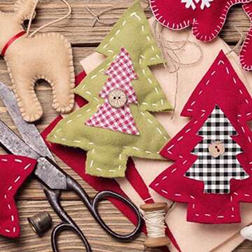 60pcs Buffalo Plaid Fabric, Christmas Cotton Fabric, 6 Styles Xmas Quilting Fabric Squares for Sewing Patchwork DIY Homemade Crafts (5.9 inches)