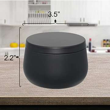 Bulk 8oz Black Candle Tins with Lids for Candle Making