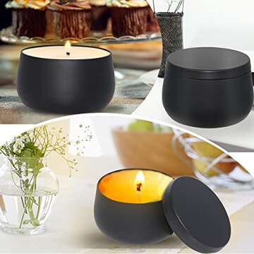 Bulk 8oz Black Candle Tins with Lids for Candle Making