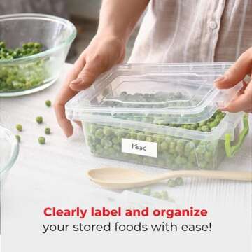 MESS Dissolvable Food Labels for Containers -Blank,1x2 50" Mason Jar Labels - Dissolvable Labels Work in 30 Seconds – Removable Freezer Labels for Food Containers - Canning Labels - Kitchen Stickers