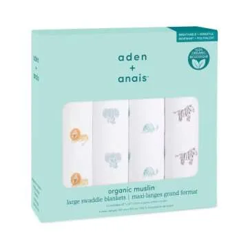 aden + anais Swaddle Blanket Set of 4 Organic Cotton Muslin
