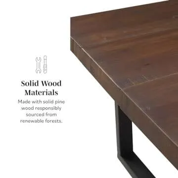 Walker Edison Andre Modern Solid Wood Dining Table, 72 Inch, Grey