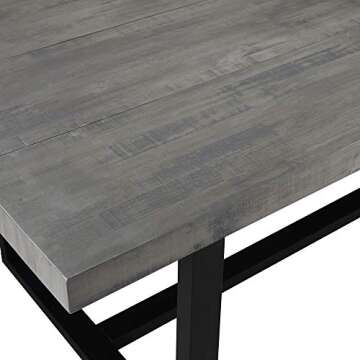 Walker Edison Andre Modern Solid Wood Dining Table, 72 Inch, Grey