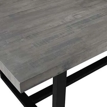 Walker Edison Andre Modern Solid Wood Dining Table, 72 Inch, Grey